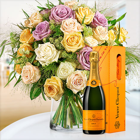 Große Liebe mit Veuve Clicquot (0,75 l) (Blume2000)